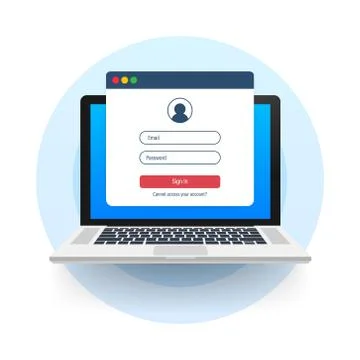 Sign in to account, user authorization, login authentication page concept 스톡 일러스트