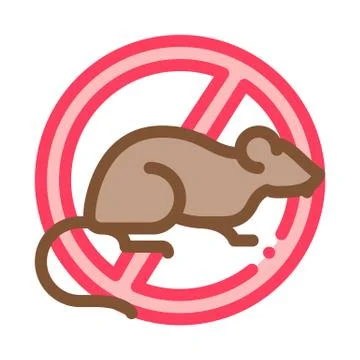 Sign Against Rat Icon Vector Outline Illustration Illustrazione stock