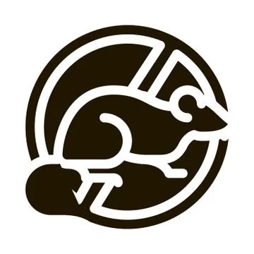 Sign Against Rat Icon Vector Glyph Illustration Illustrazione stock