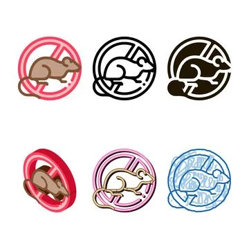 Sign against rat icon vector clean outline イラスト素材