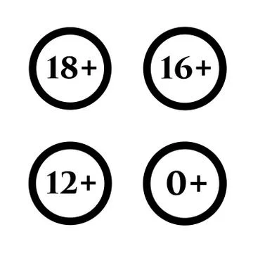 Sign age limit in vector on white background. Stockillustratie