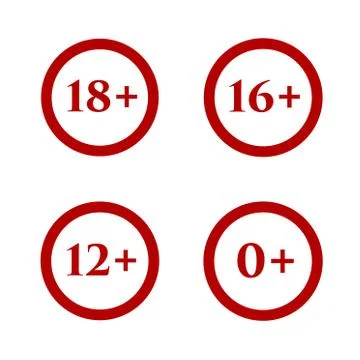 Sign age limit in vector on white background. Stock Illustration