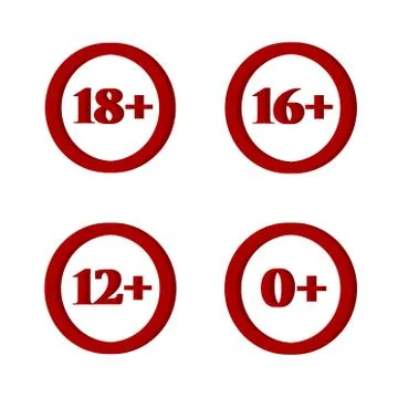 Sign age limit in vector on white background. Illustrazione stock