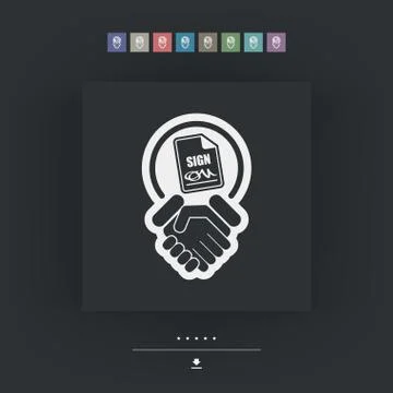 Sign on agreement document Illustrazione stock