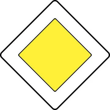 The sign ahead is the main road. Vector image. Stock Illustration
