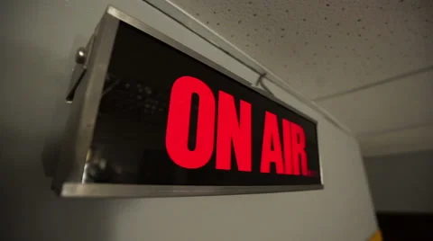 The sign on air is switched off and joins on radio and TV of studio Stock Footage