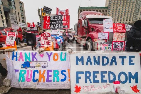 Sign and Messages During Freedom Convoy Protest in Ottawa. ~ Hi Res ...