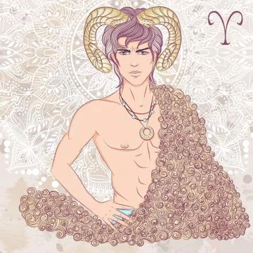 Sign of Aries as a man Stock Illustration