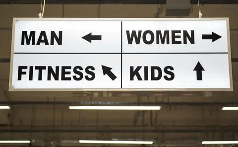 Sign with arrows them help with direction Stock Photos