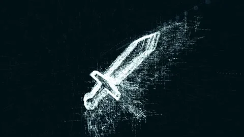 Sign Attack logo, a design consisting of a code of numbers and a symbol Stock Footage 87777324