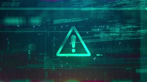 Sign attention warning error danger on High Technology Futuristic Background Stock Footage 343339261