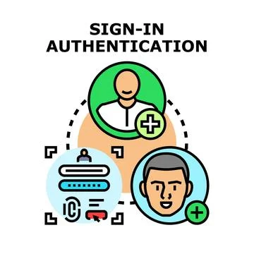 Sign in authentication process for user identification Stock Illustration