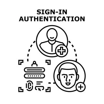 Sign in authentication process for user identification Stock Illustration