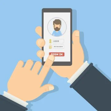 Sign in authorization. Illustrazione stock