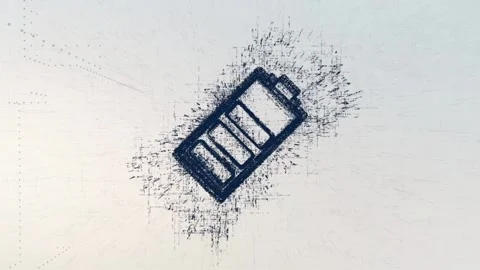 Sign Battery logo, a design consisting of a code of numbers and a symbol Stock Footage 87240710