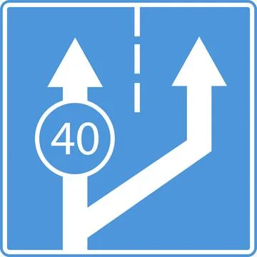 The sign of the beginning of the lane. Stock Illustration