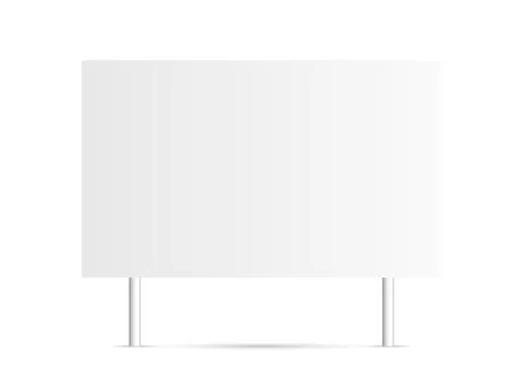 Sign blank on white backdrop. Isolated board mockup. Empty billboard with shadow 스톡 일러스트