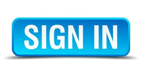 Sign in blue 3d realistic square isolated button Stock Illustration
