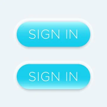 Sign in blue buttons for websites, vector illustration Illustrazione stock