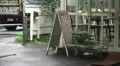 Sign Board Outside Roadside Tokyo Cafe Rainy Day HD HD Footage