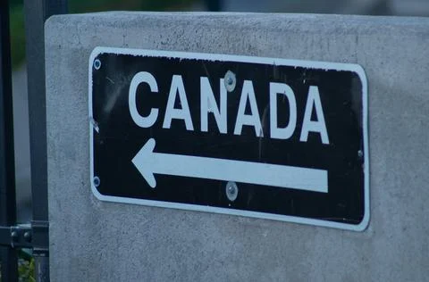 Sign to the border Stock Photos