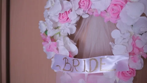 Sign Of Bride With Flowers Stock-Footage 126729900