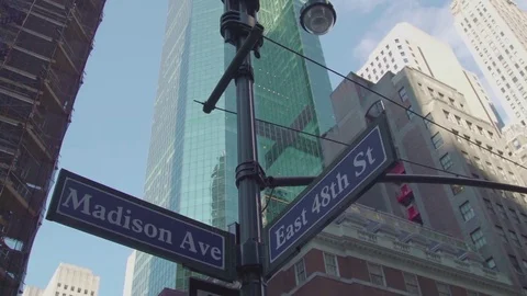 Sign Building Background NYC Stock Footage 83862195