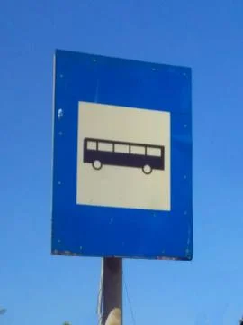A sign for bus stop Stock Photos