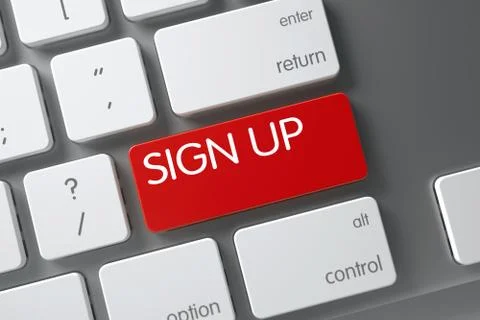 Sign Up Button. 3D Illustration Stock Illustration