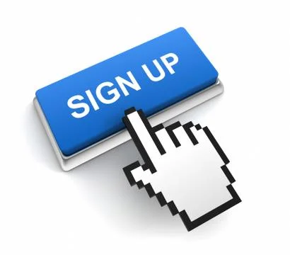 Sign up button concept  3d illustration Stock Illustration