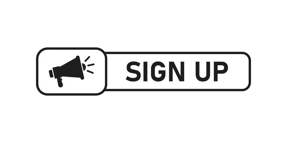 Sign up button icon in flat style. Login ui vector illustration on isolated.. Illustrazione stock