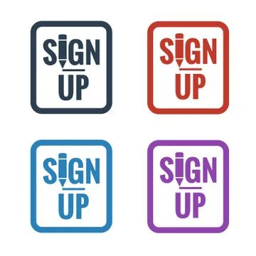 Sign up button icons Stock Illustration