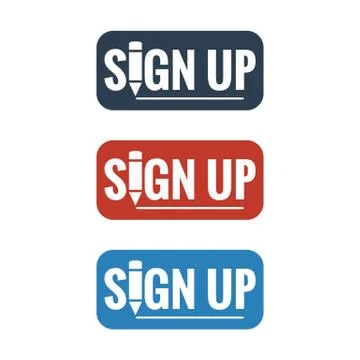 Sign up button icons Stock Illustration