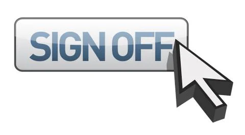 Sign off button illustration design Stock Illustration