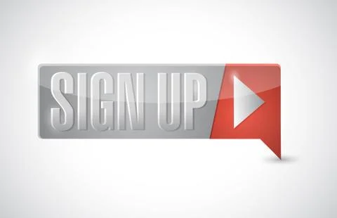 Sign up button illustration design over a white background Ilustración de archivo