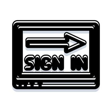 Sign in button indicating user access to web platform 库存插图