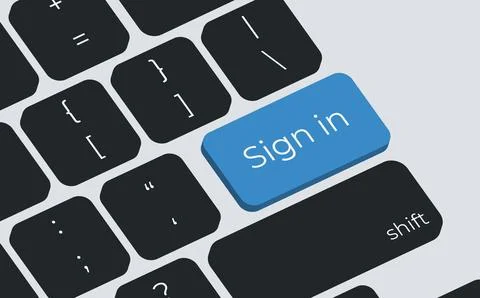 Sign in button on keyboard keys vector Stock Illustration