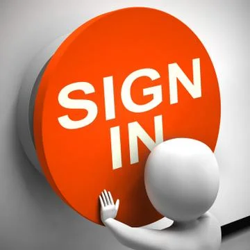 Sign in button means to get access on the internet using securit Stock Illustration