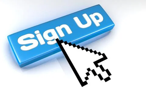 Sign up button with mouse cursor over Stock Illustration