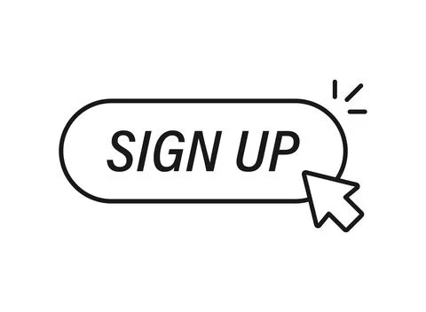 Sign up button with mouse cursor pointer icon in flat style. Login ui vecto.. イラスト素材