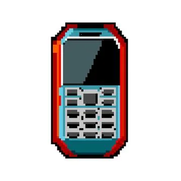 Sign button phone game pixel art vector illustration Stock Illustration
