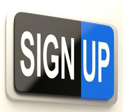 Sign up button showing website registration Illustrazione stock
