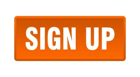 Sign up button. sign up square orange push button Stock Illustration