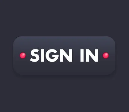 Sign in button for web, dark with red bulbs, vector illustration Stock Illustration