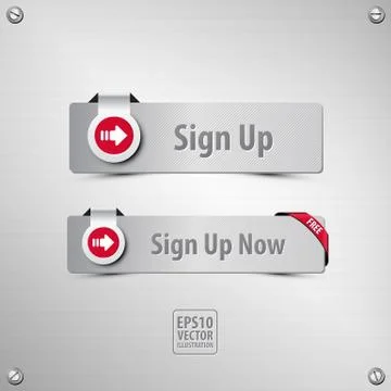 Sign up buttons Stock Illustration