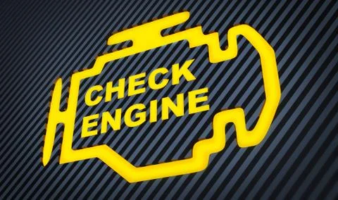 Sign car "Check engine". 3d illustration Stockillustratie