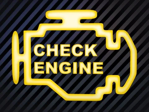 Sign car "Check engine" (computer generation image) Ilustración de archivo