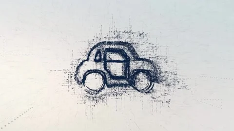 Sign Car logo, a design consisting of a code of numbers and a symbol Stock Footage 88158795