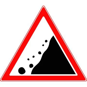 The sign is carefully falling stones. Vector image. Stock Illustration