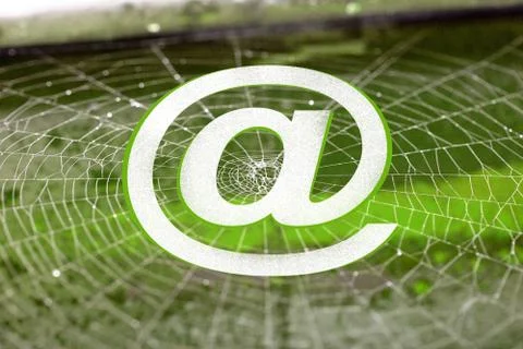 At-sign Caught in Net Stock Photos
